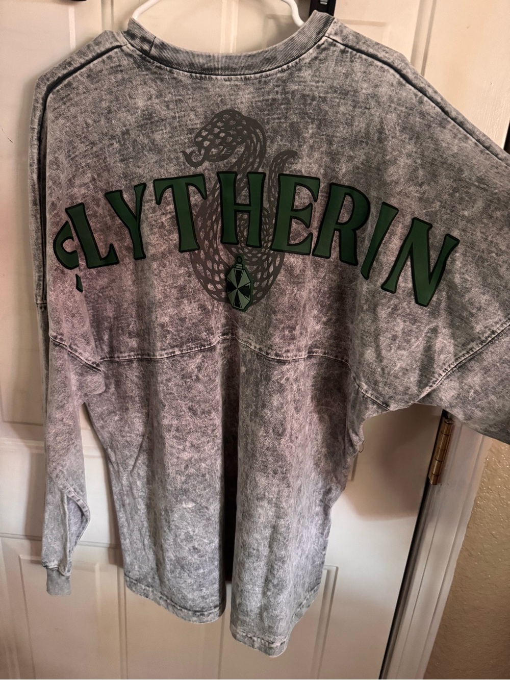 Harry Potter Wizarding World Gray Washed Tee with Green Patch - Picture 3 of 4